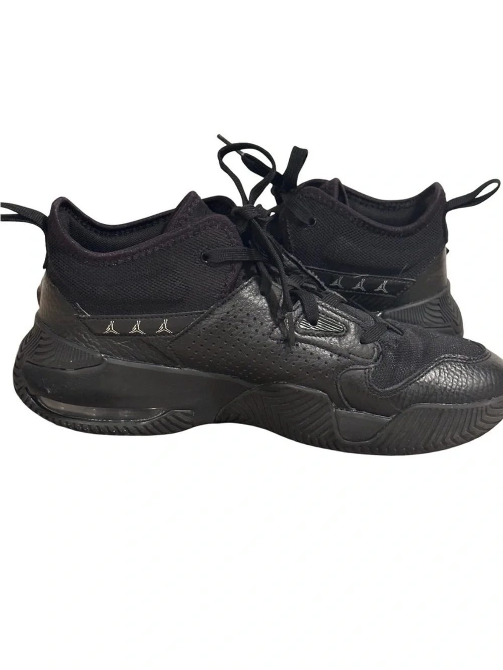 Nike Air Jordan Stay Loyal 2 Black Silver Leather Sneakers - Size US 8.5